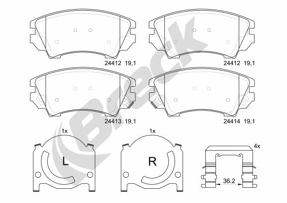 Set placute frana,frana disc 24412 00 701 10 BRECK